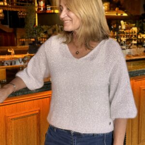 GLAMOUR topp i mohairsilke & paljetter - stickpaket